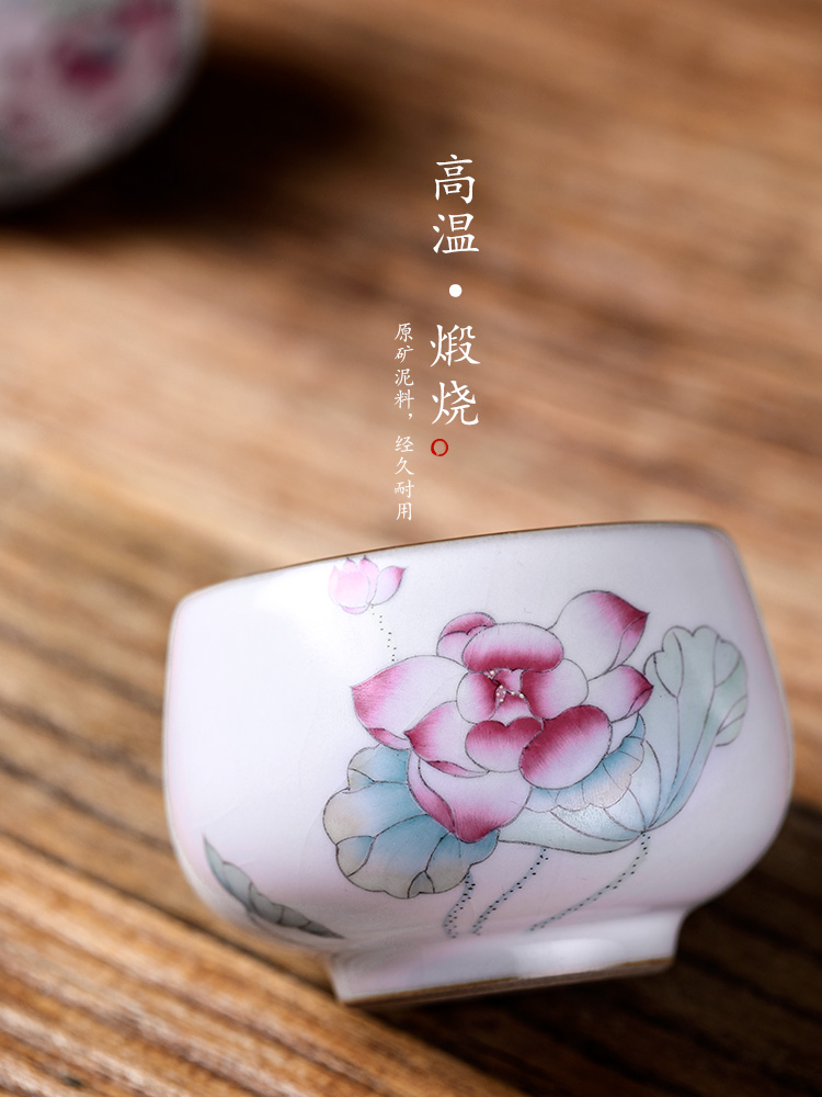 Master your up sample tea cup cup of pure manual single CPU jingdezhen ceramic hand - made kung fu tea lotus for a cup of tea