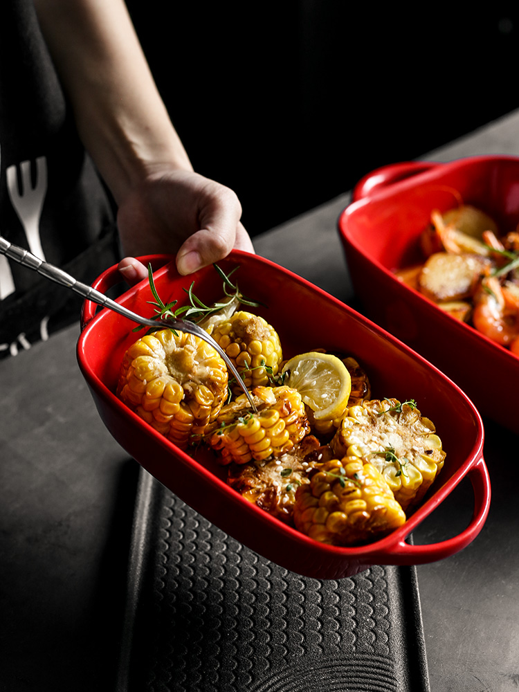 Ceramic baking pan bake bowl for FanPan tableware special creative household microwave oven dish dish dish bowl