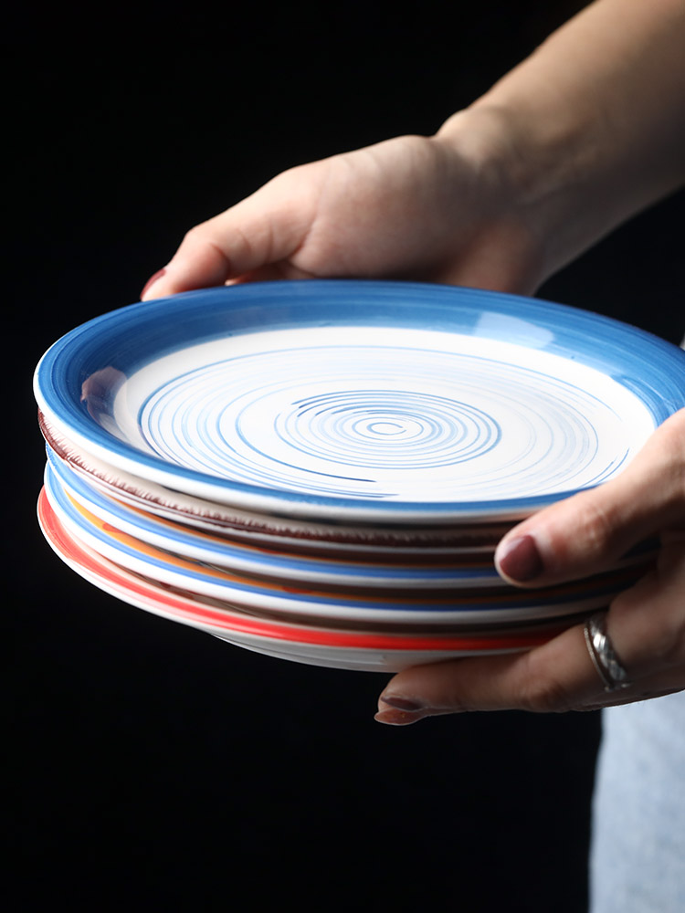 Northern wind plate plate suit combination dishes household individuality creative Japanese ceramic dinner plate tableware for breakfast