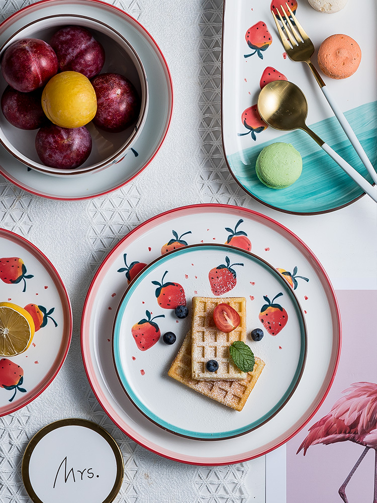 The Nice dishes trill web celebrity creative combination suit dish dish household ins lovely tableware ceramic plate