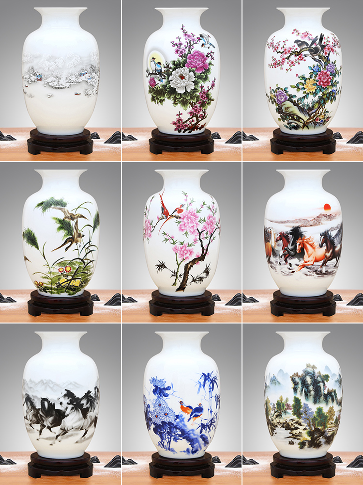 Jingdezhen ceramics white floret bottle furnishing articles of Chinese style household adornment of the sitting room TV ark, ikebana arts and crafts