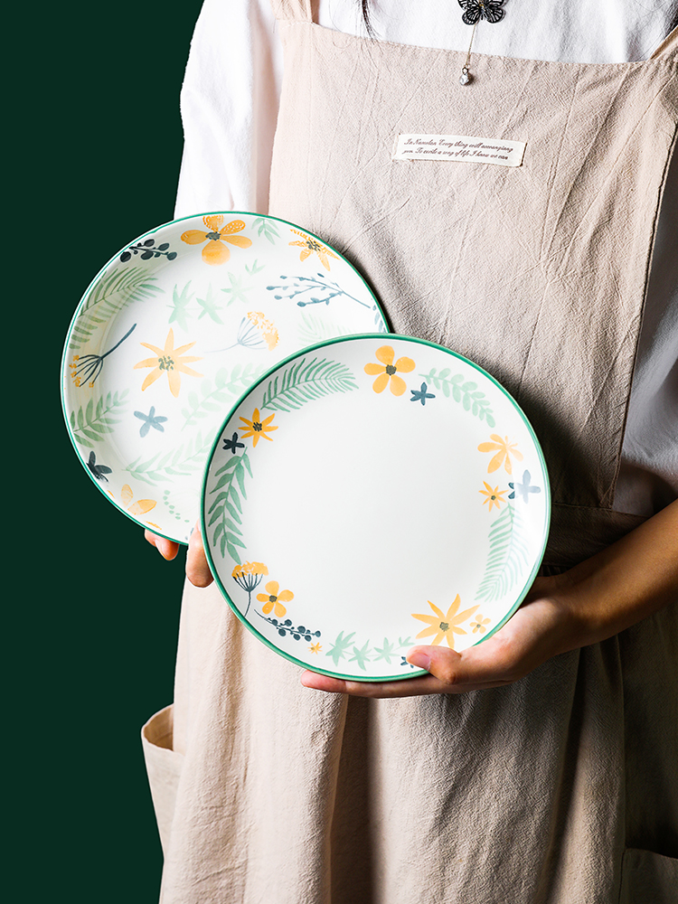 Boss in asakusa 0 jobs the hand - made flowers fresh Nordic creative household ceramics tableware large soup bowl