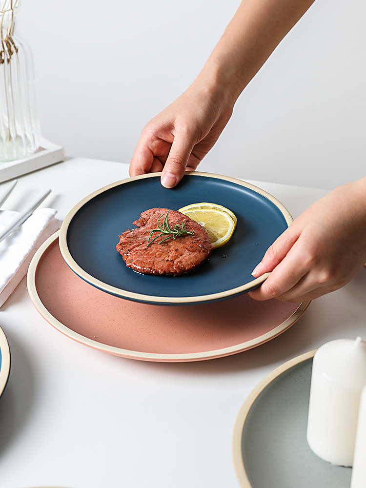 The Pool boss month month dish ins wind Nordic household ceramics western food steak pasta dish plate of flat