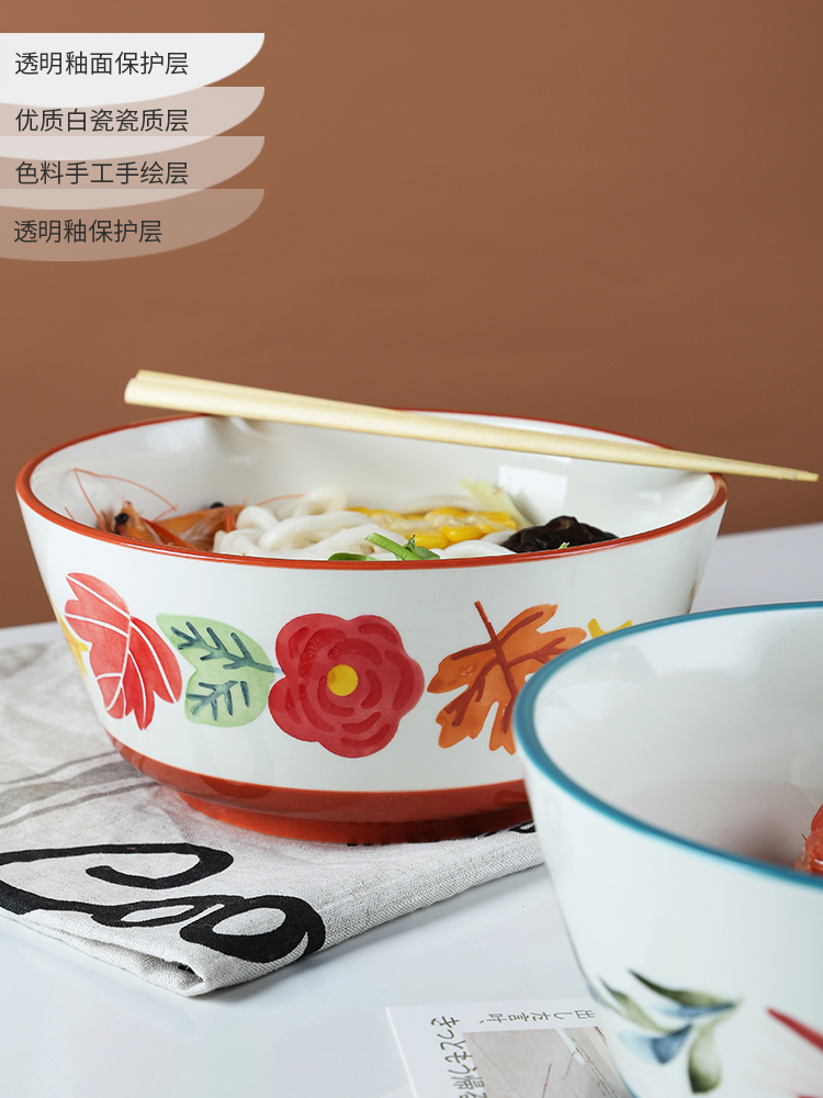 Hand - made ceramic bowl dish of the four seasons suit household food dish soup plate job porringer cup western food steak plate