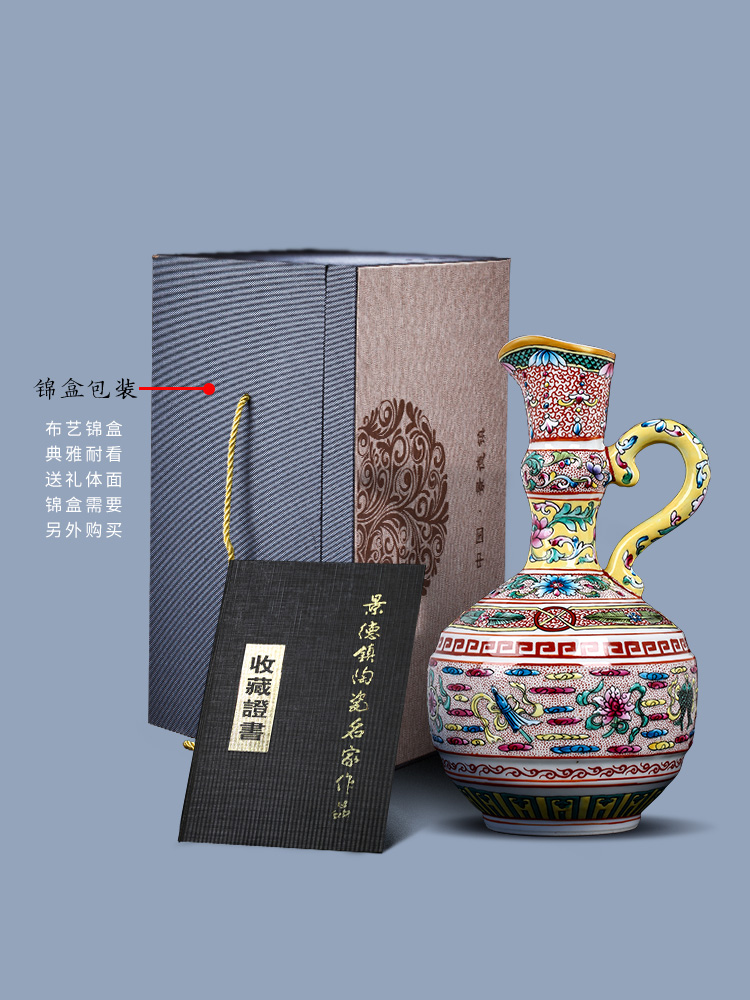 Jingdezhen porcelain floret bottle of pottery and porcelain enamel color restoring ancient ways of archaize sitting room of Chinese style household flower adornment furnishing articles