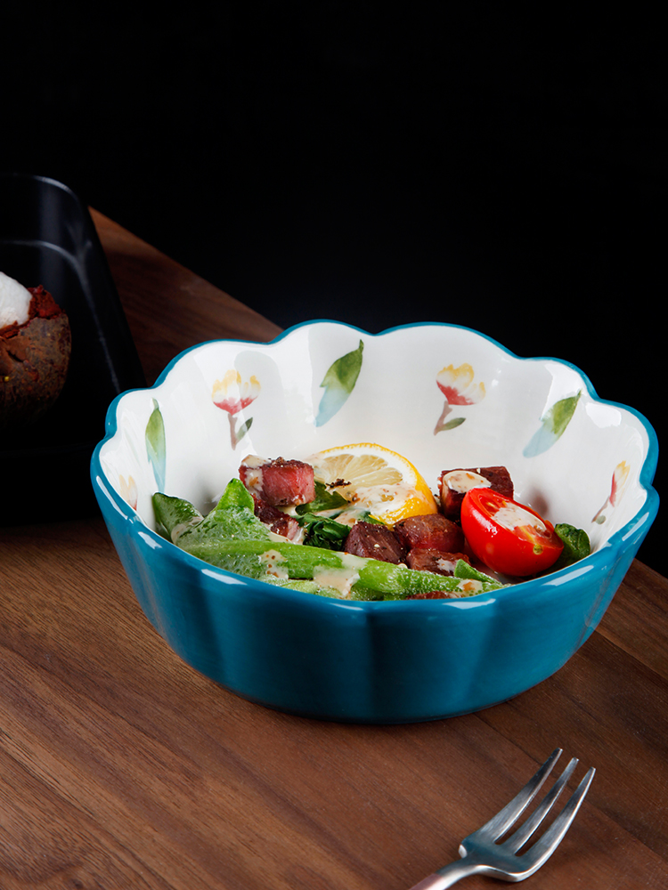 Ceramic Japanese cherry small bowl individual household creative move, lovely super of fruit salad bowl dishes