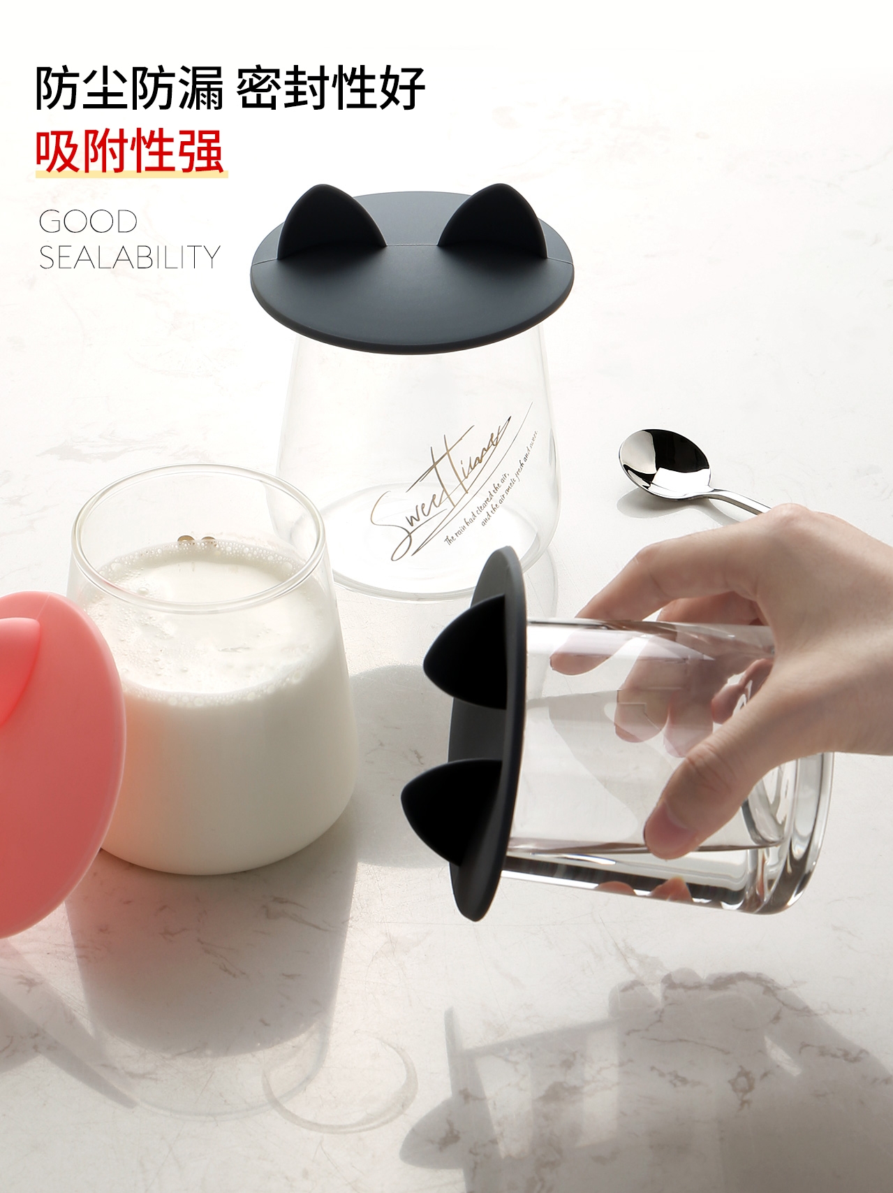 Creative silicone lid general circular dustproof ceramic cups water cup accessories express cartoon mark cup lid