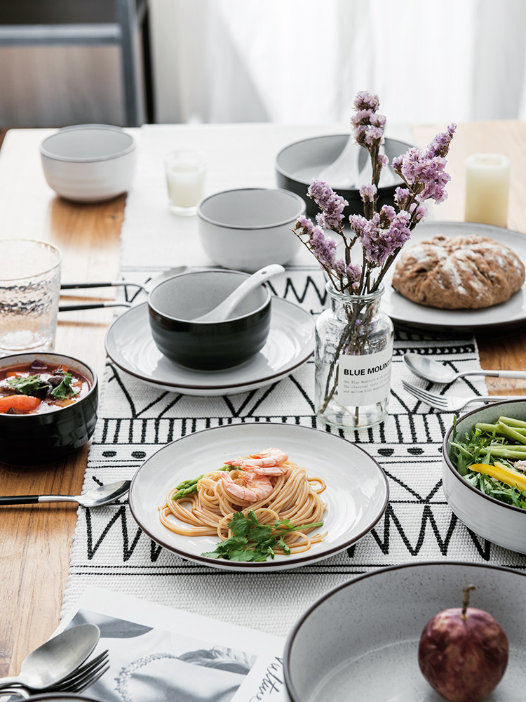 Jian Lin creative move in the Nordic beauty western - style porcelain tableware dishes cup dishes contracted household western food steak plate