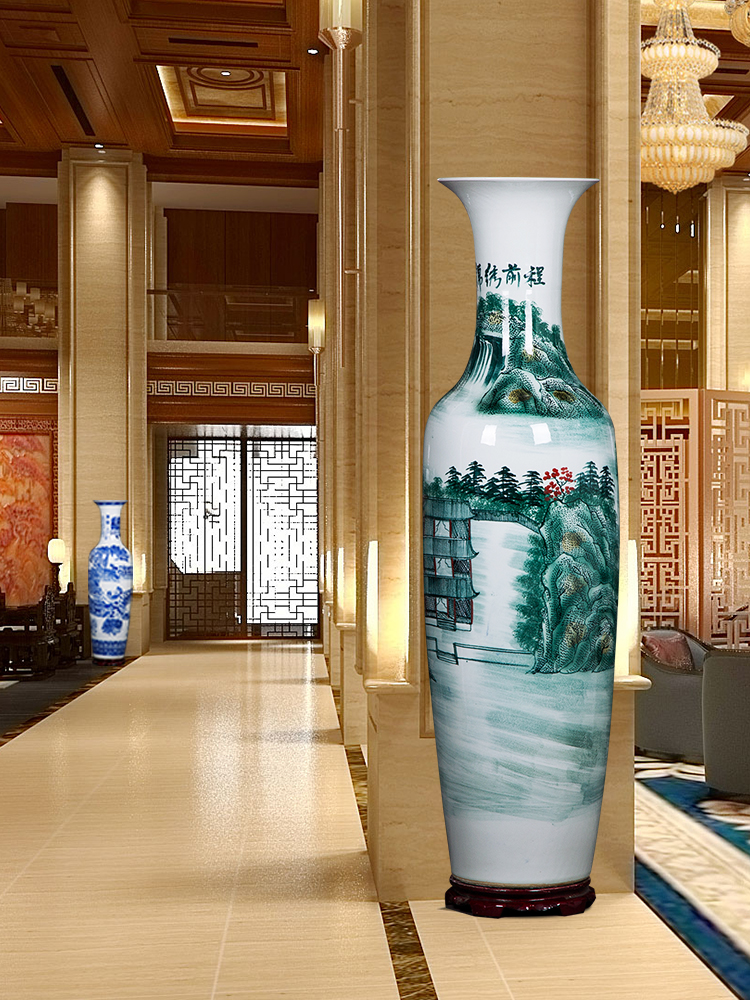 Jingdezhen ceramics manual hand - made bright future of large blue and white porcelain vase sitting room hotel decoration furnishing articles