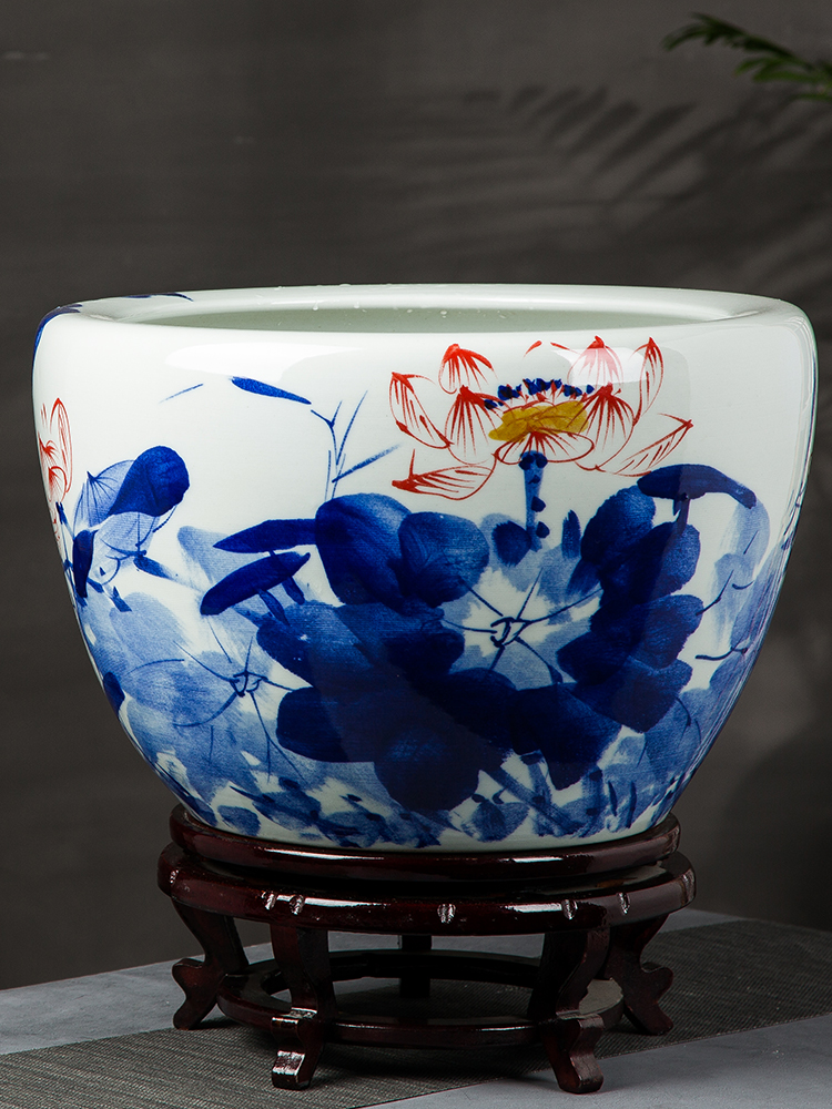 Basin of jingdezhen ceramics oversized tank lotus garden of fruit trees and potted is suing floor furnishing articles villa garden