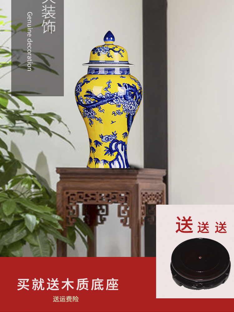 Jingdezhen ceramic vases, furnishing articles, general tank storage jar jar restoring ancient ways is blue and white porcelain antique hand - made of hand