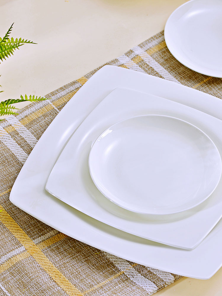 Under the glaze color ipads porcelain tableware suit pure white contracted ceramic creative dishes dishes chopsticks household jingdezhen porcelain