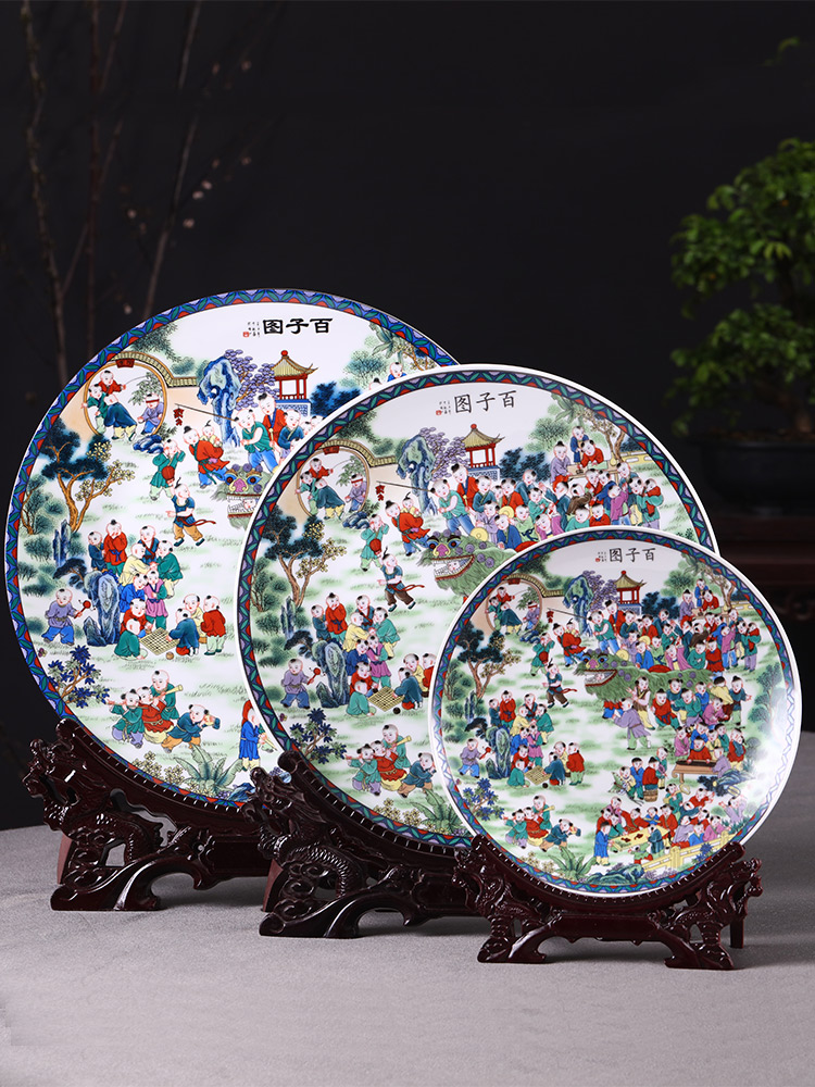 Jingdezhen ceramics, the ancient philosophers figure hanging dish Chinese style household, sitting room porch TV ark, rich ancient frame decorative plate is placed