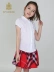 IVY HOME Ivy Kids Girls Jacquard Áo sơ mi ngắn tay Trẻ em Mùa hè Áo trắng mới - Áo sơ mi shop quan ao tre em Áo sơ mi