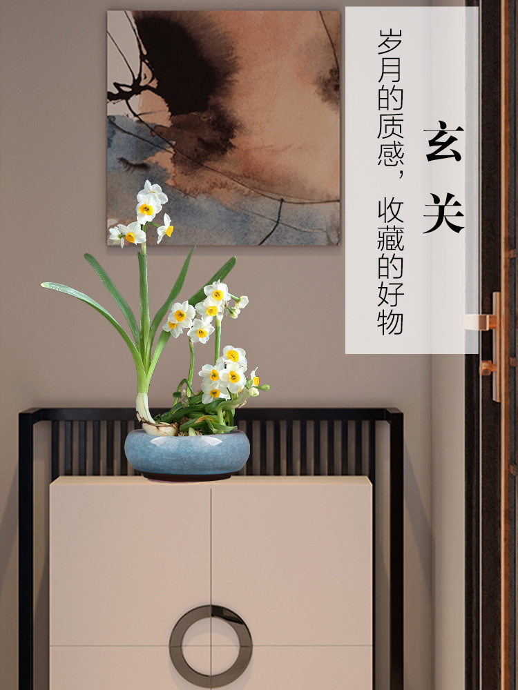 Hong xuan jingdezhen archaize on crackle creative ceramic ashtray Chinese style household adornment furnishing articles in the living room