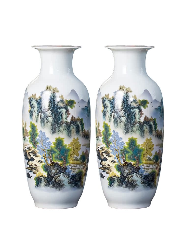 Jingdezhen ceramics big vase furnishing articles sitting room lucky bamboo modern Chinese style household adornment TV ark, arranging flowers