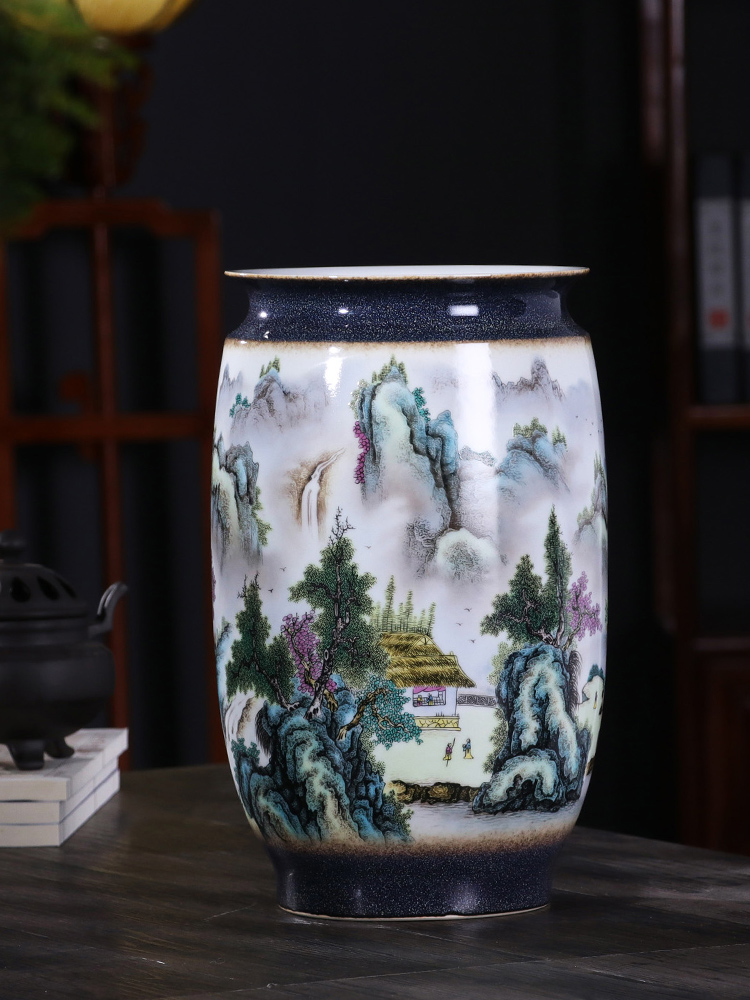 Jingdezhen ceramics big vase furnishing articles of modern Chinese flower arranging sitting room porch table home decoration process