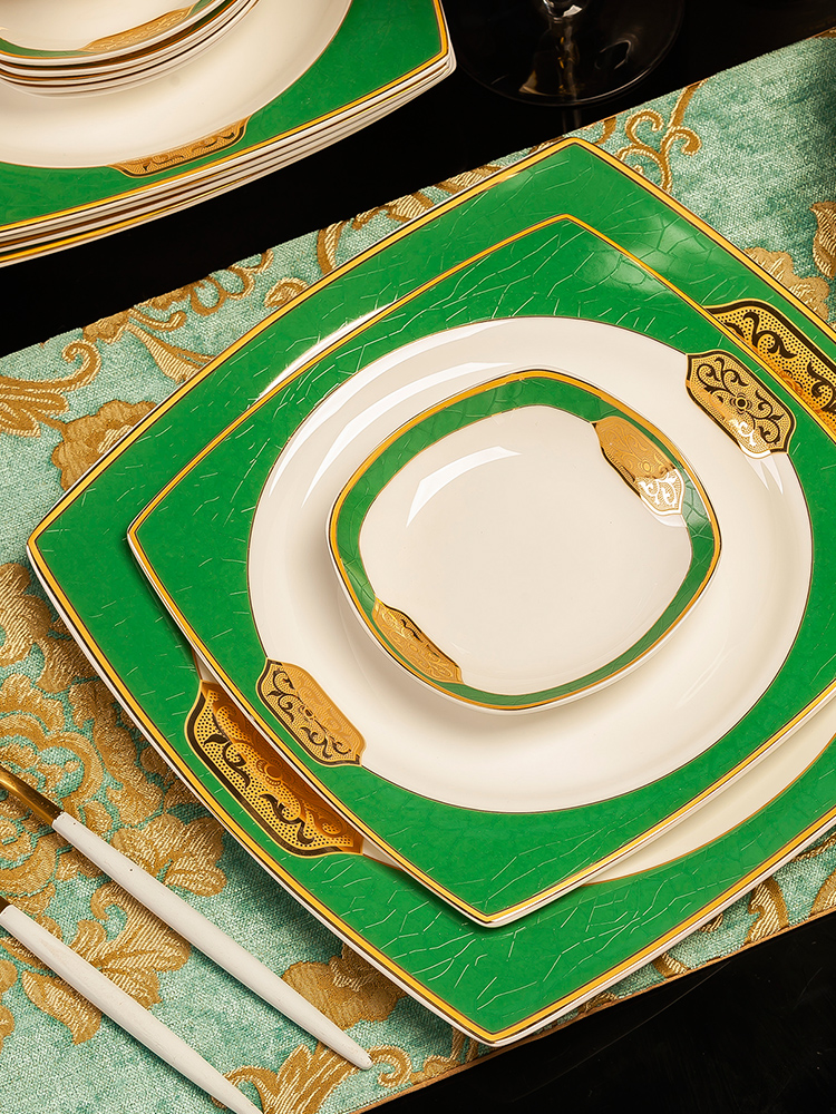 European creative ceramic bowl dish dish dish dish household ipads porcelain tableware rice bowls dishes suit northern wind