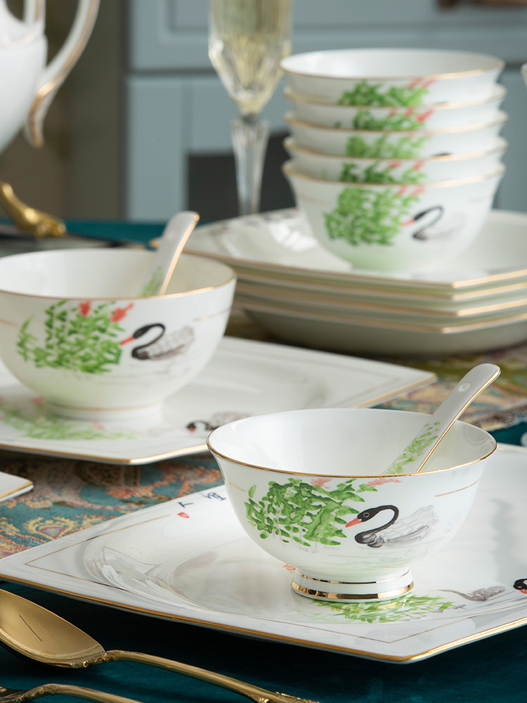 The Tableware of high - grade ipads China 82 head of jingdezhen dresses home European dishes Chinese porcelain dishes' ones