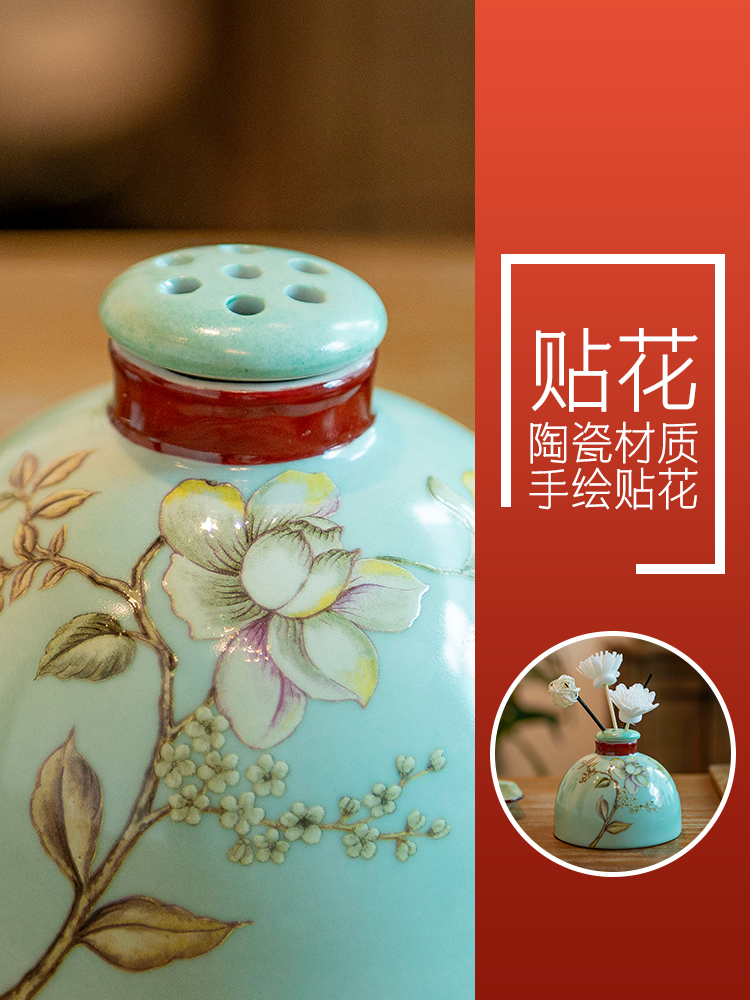 New Chinese style ceramic famille rose aromatherapy bottles of American household adornment bedroom living room furnishing articles aroma stove frame of home stay facility