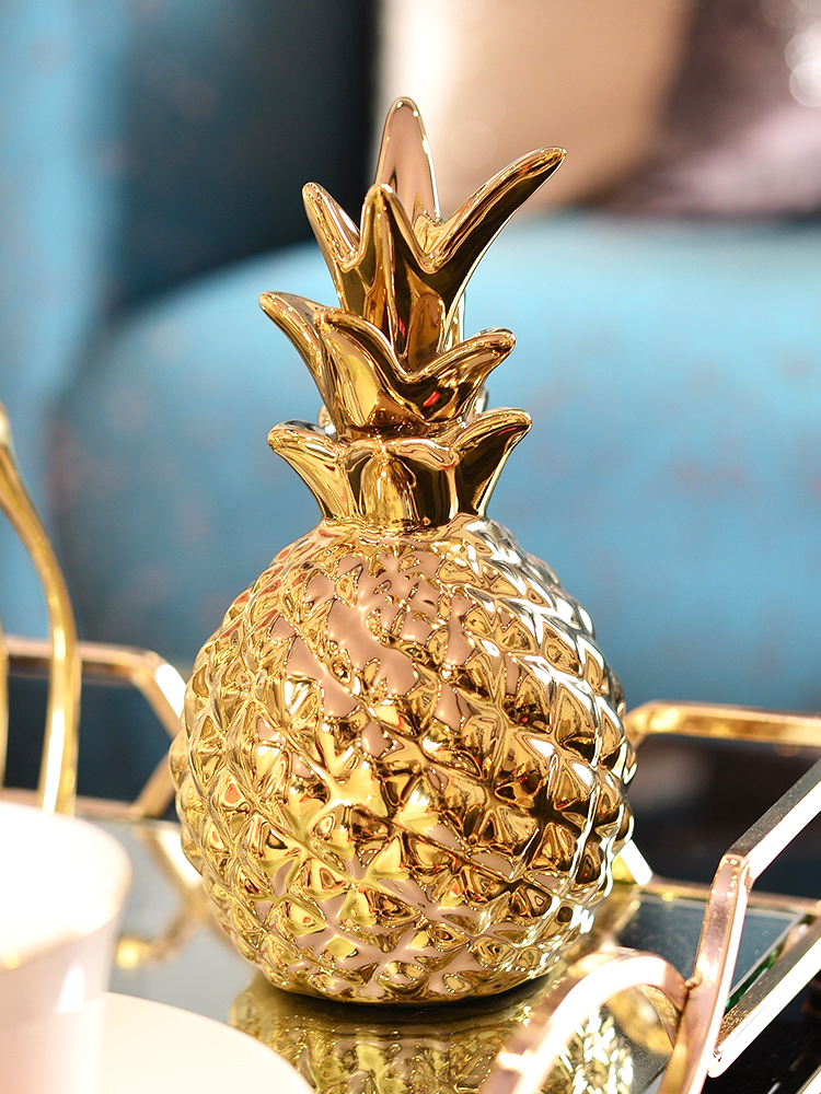 Light pineapple key-2 luxury furnishing articles contracted and I ceramic household act the role ofing is tasted creative wine desktop sitting room adornment small ornament