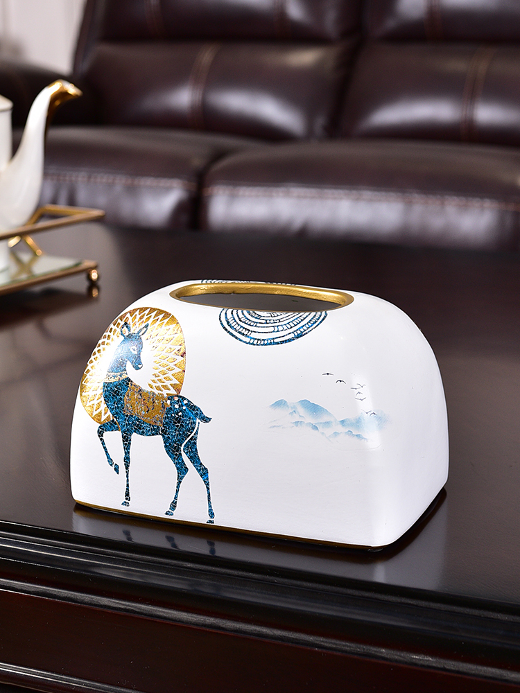 Tissue box creative ceramic household smoke box European sitting room tea table furnishing articles is decorated American meals Tissue boxes