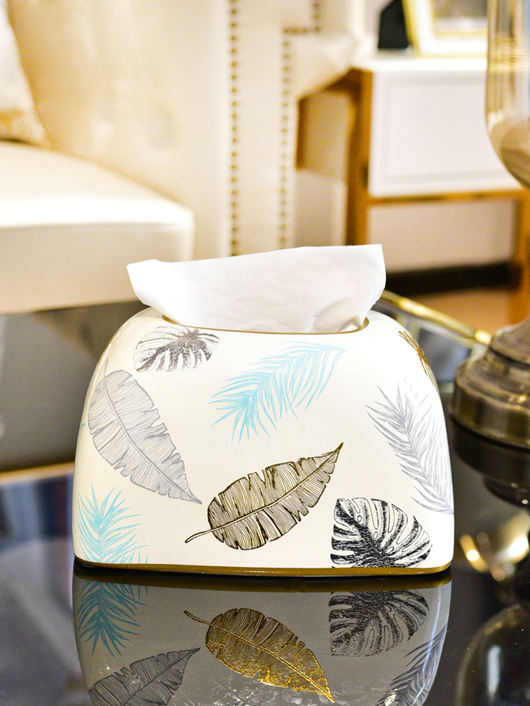 Light much creative ceramic household tissue box sitting room tea table table furnishing articles decorative paper suction boxes American meals tissue boxes
