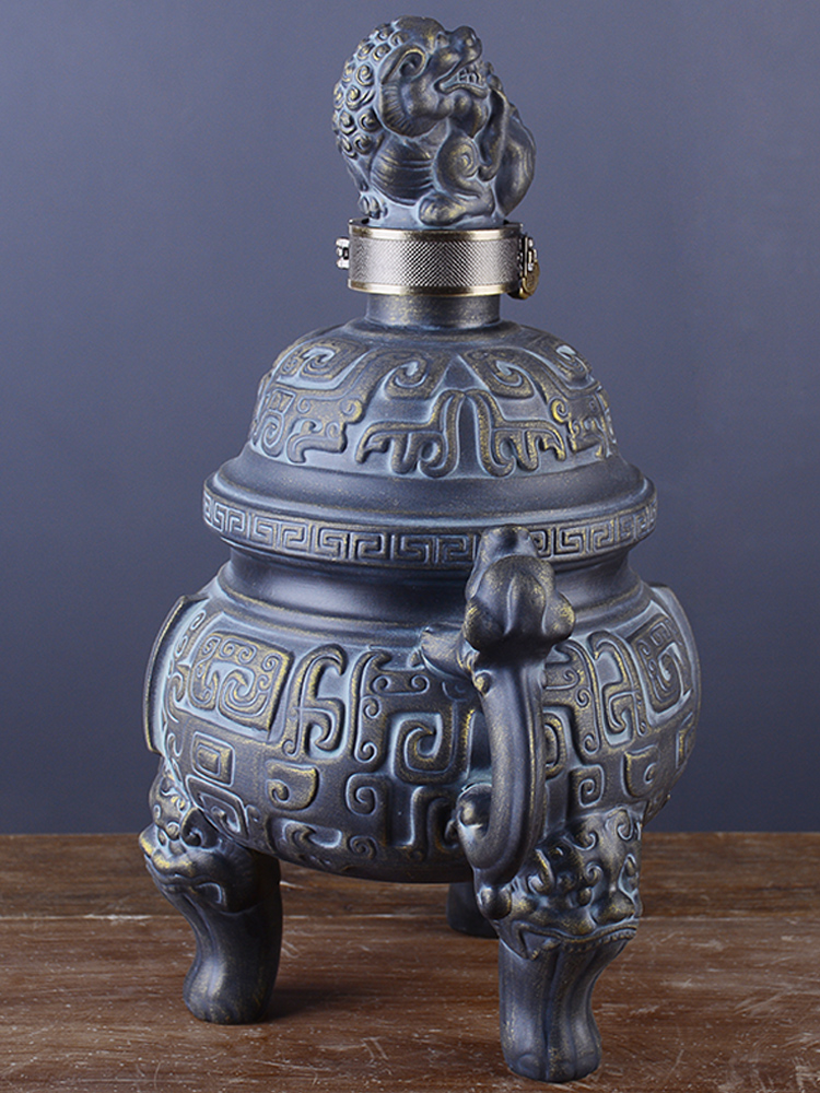 Jingdezhen ceramic three catties liquor bottles of wine pot antique bronze home empty bottles of wine jar sealing wind jugs