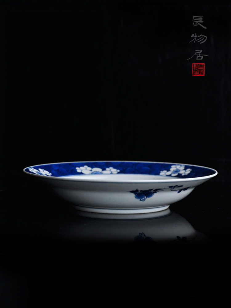 Offered home - cooked in hand - made of ice MeiWen enjoy dish plate plate plate of blue and white porcelain of jingdezhen ceramics tableware by hand