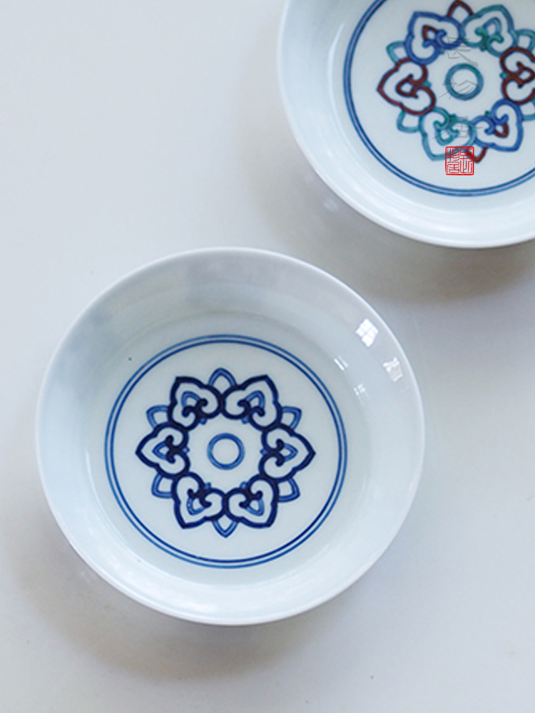 Offered home - cooked ju long up controller blue bucket color goes well with moire disc saucer tableware jingdezhen ceramic plate