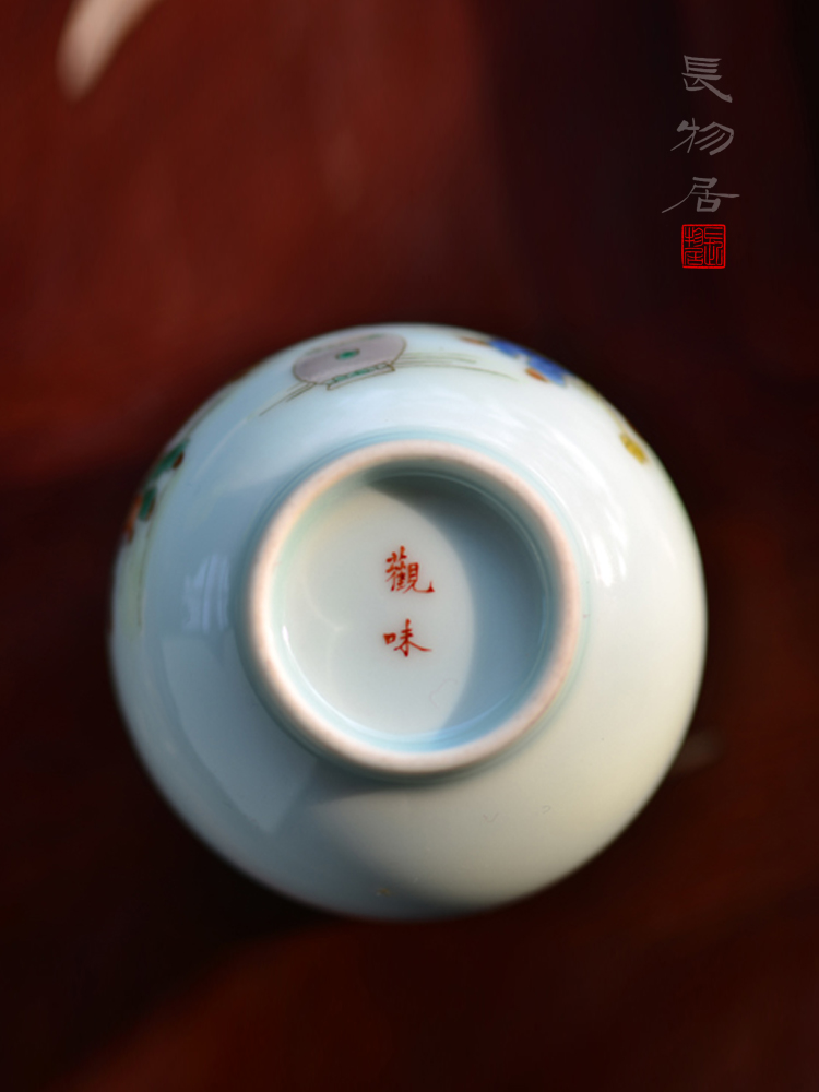 Offered home - cooked ju long up controller hand - made color baby play figure holding a cup of jingdezhen ceramic tea cup by hand