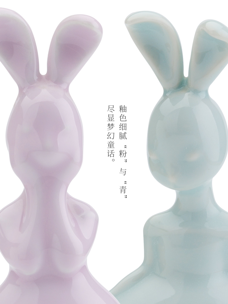 The soft of shu days yi ceramic rabbit desktop decoration small place girls birthday gift ideas and lovely girl