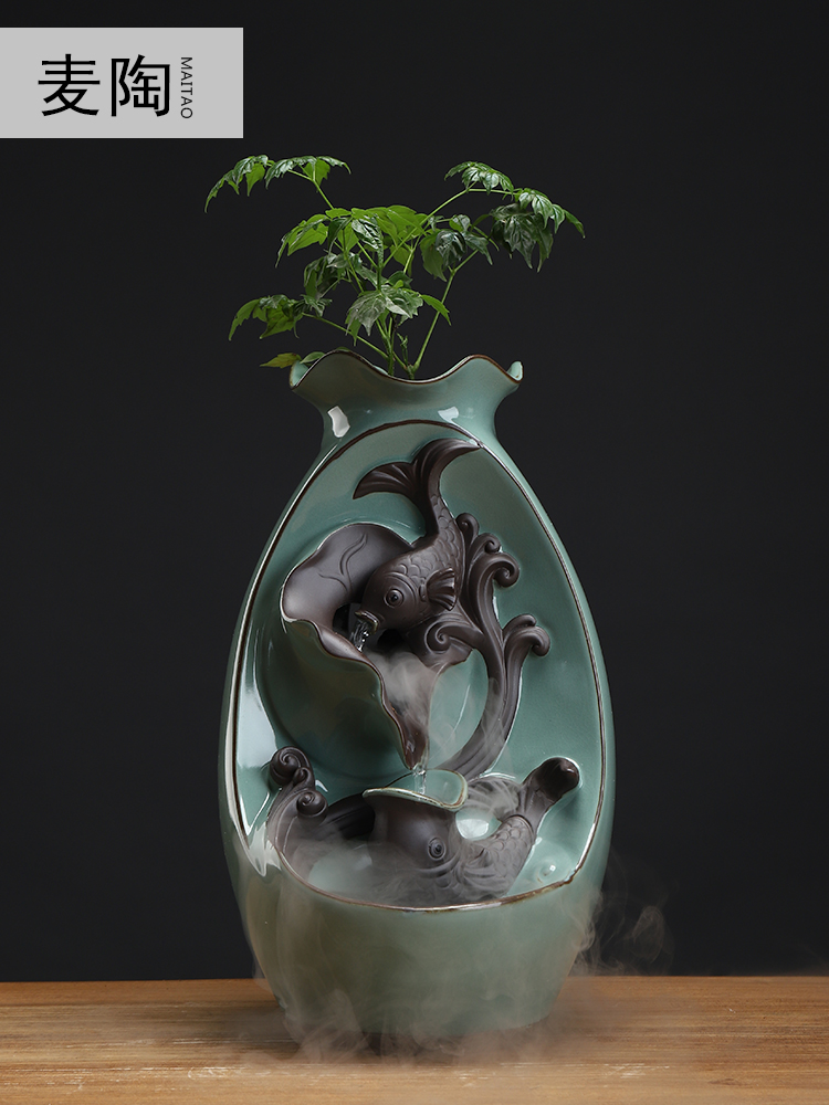 MaiTao unit water atomization furnishing articles ceramic landscape humidifier indoor living room flowerpot flower pot more than other meat