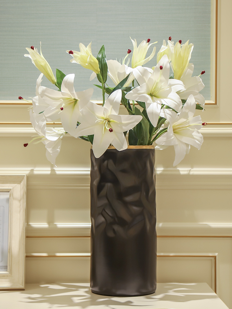 Nordic light ceramic big vase decoration key-2 luxury furnishing articles creative home sitting room new Chinese flower arranging dried flower adornment flowers