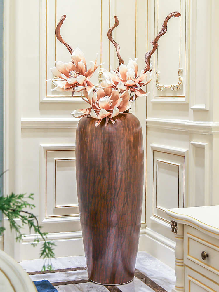 Jingdezhen European - style landing big ceramic vase dried flowers, flower arrangement, I and contracted sitting room villa decorations furnishing articles