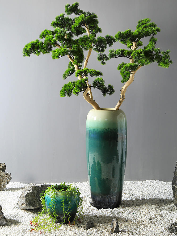 New Chinese style sitting room dining - room ground big vase furnishing articles ceramic flower show big mall club window decoration