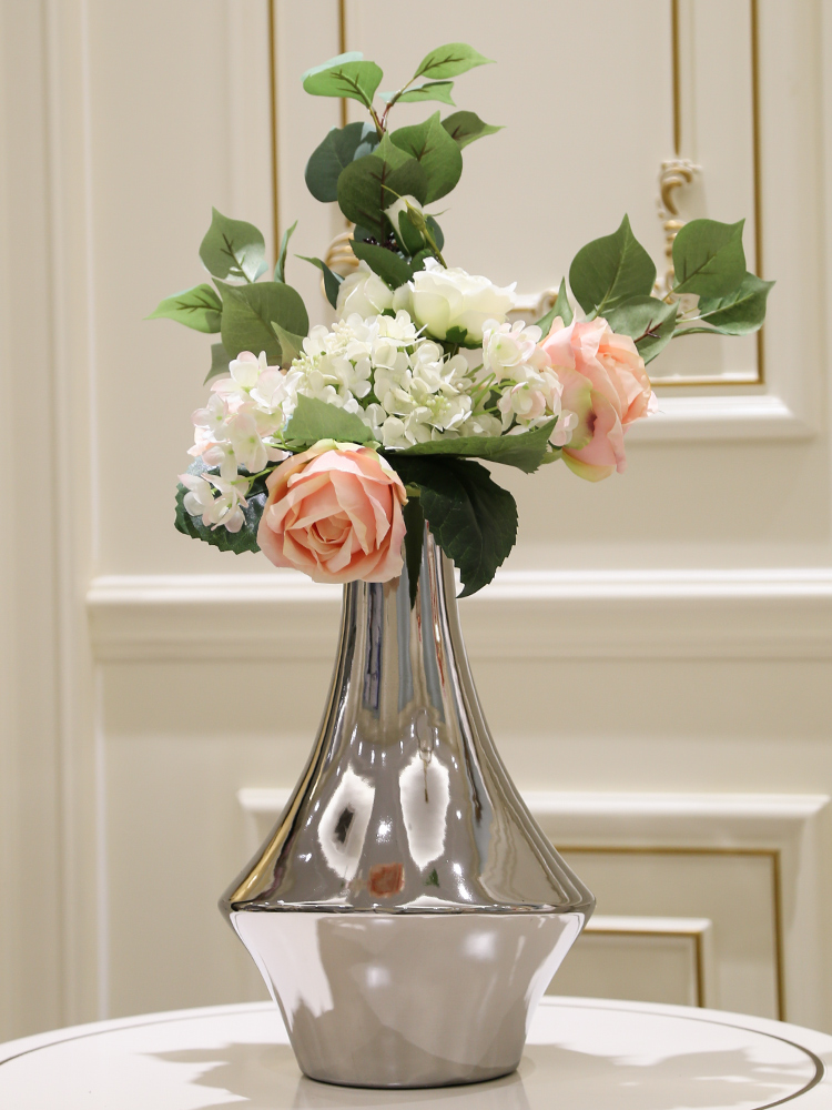 Contracted and I ceramic geometric mirror flower implement long branches of eucalyptus simulation flowers sitting room tea table table desktop furnishing articles