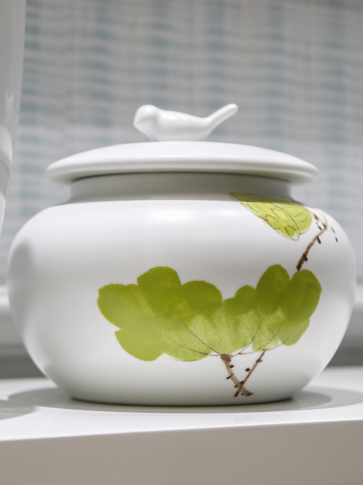 The Rural modern adornment household soft outfit decoration piggy bank furnishing articles jingdezhen ceramic painting of flowers and a porch handicraft