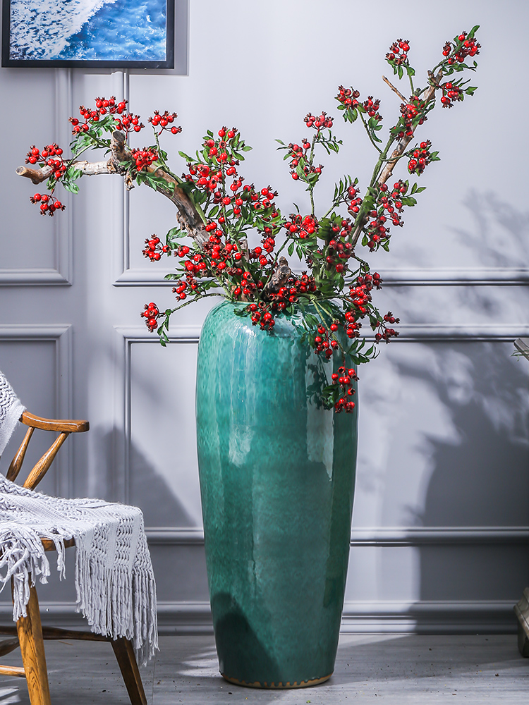 Contracted and I European ceramics of large vase flowerpot variable glaze dried flowers flower arrangement sitting room adornment ornament