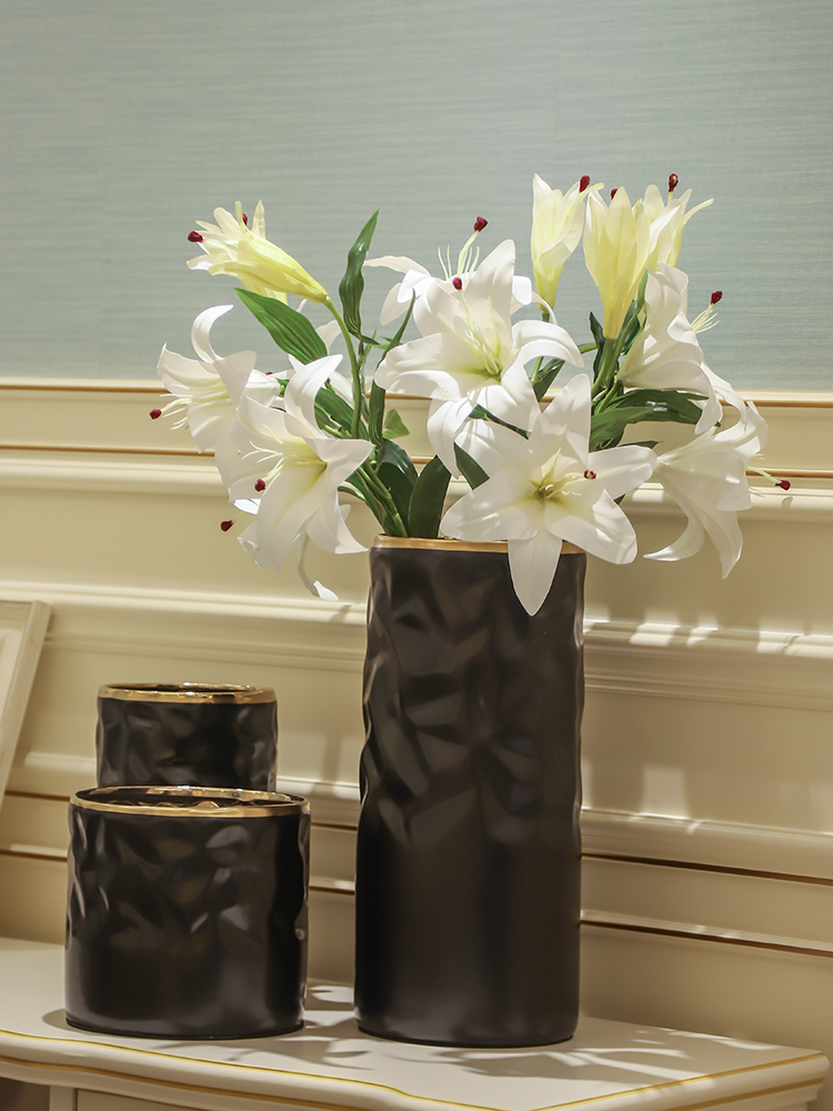 Nordic light ceramic big vase decoration key-2 luxury furnishing articles creative home sitting room new Chinese flower arranging dried flower adornment flowers
