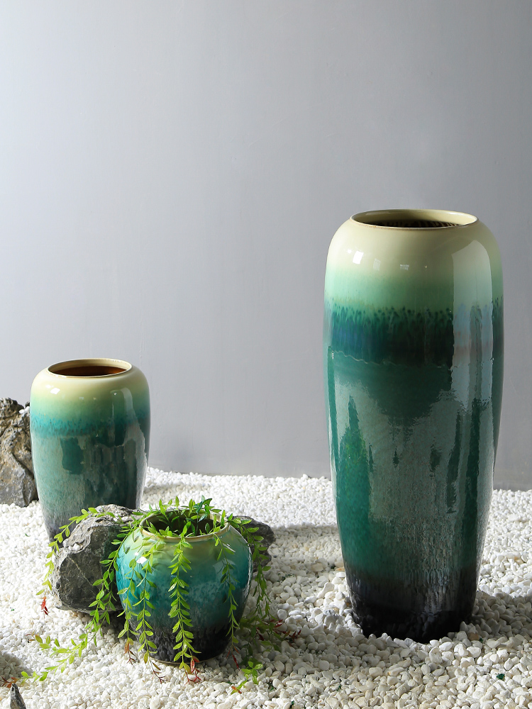 New Chinese style sitting room dining - room ground big vase furnishing articles ceramic flower show big mall club window decoration