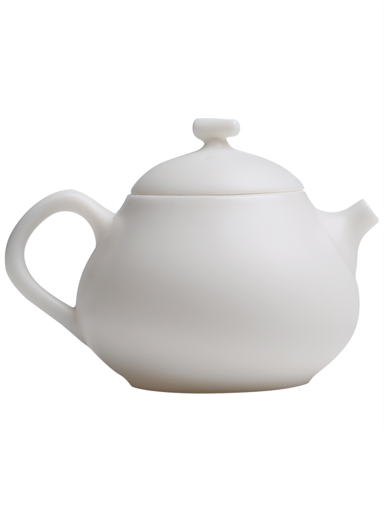 Quality ceramic teapot dehua porcelain remit suet jade white porcelain single pot of forceful glaze household wrap girder pot of tea