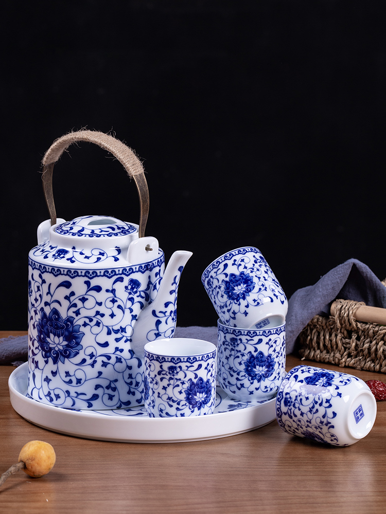Jingdezhen ceramic teapot cool household girder kettle pot teapot high - capacity old large cold suit kettle
