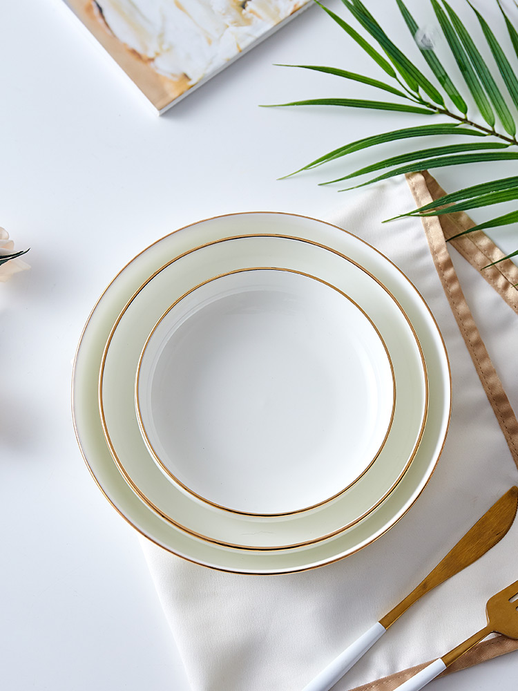 Jingdezhen cutlery sets up phnom penh 0 home round the ipads porcelain ceramic white porcelain dish deep litter of six