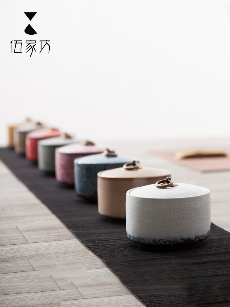 The Wu family fang caddy fixings ceramic large wake receives box of pu 'er tea cake tins storage POTS of tea set