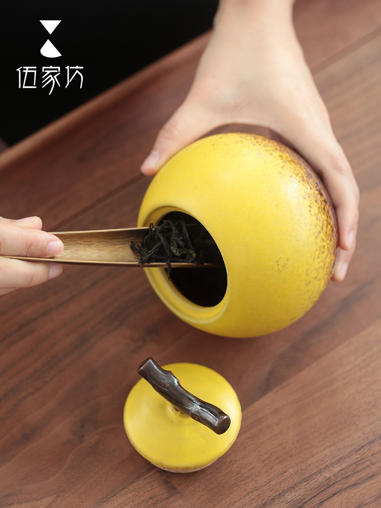 The wu family fang tea tanks caddy fixings ceramic up small seal pot of tea packaging household utensils