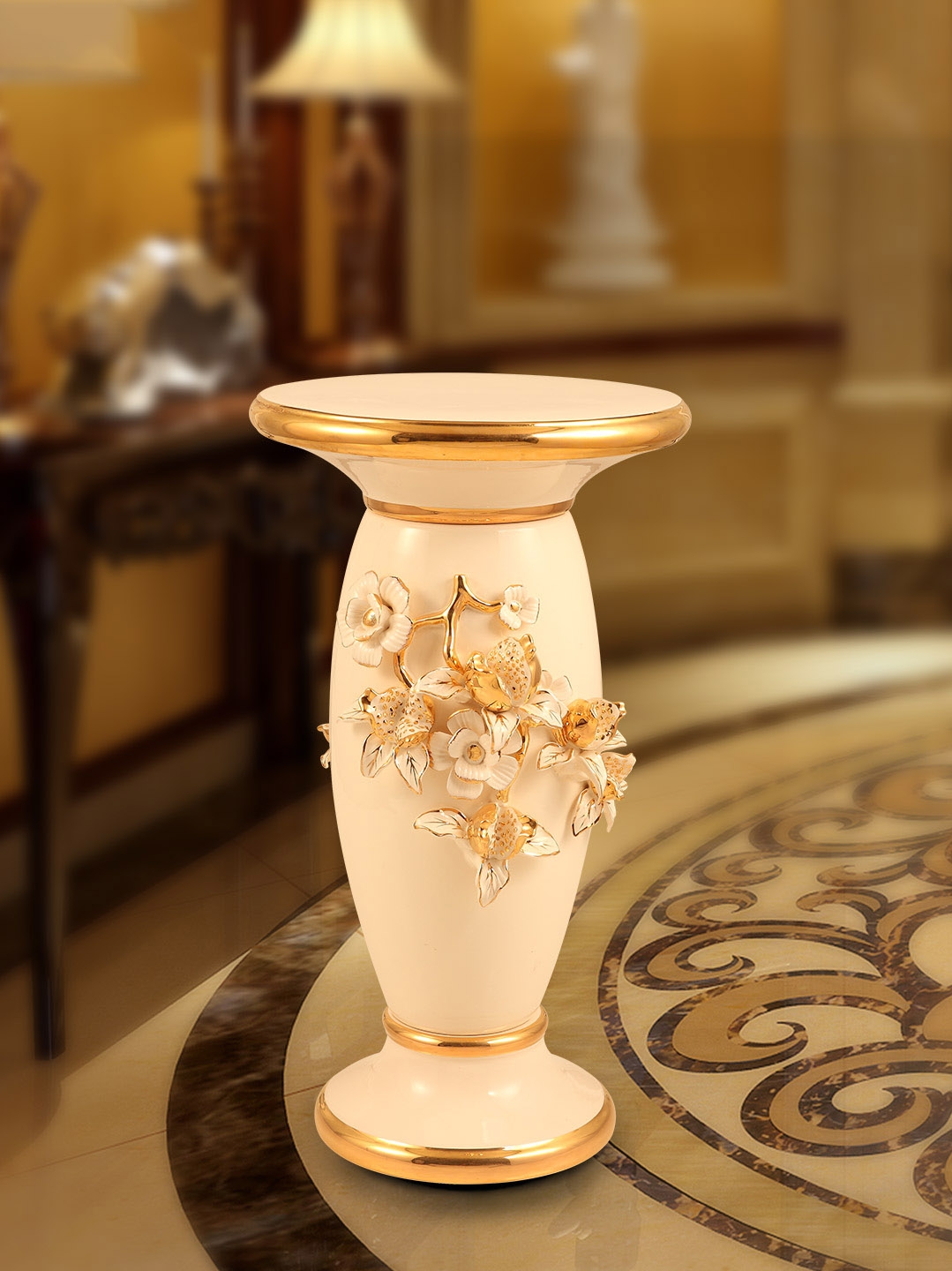 European ground vase large flower arranging ceramic flower pot large Roman column home sitting room decorate house furnishing articles
