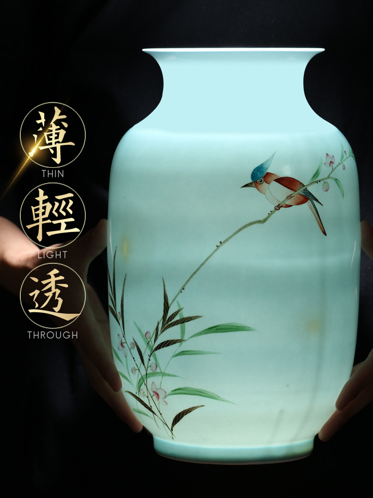 Jingdezhen ceramics furnishing articles Qiu Songxia hand - made, vases, sitting room of Chinese style household table decorations decoration