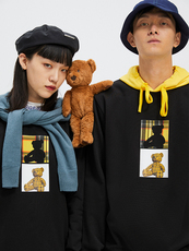 Толстовка 马克华菲2020秋季新款情侣卫衣卡通图案印花潮流新品黑色卫衣男