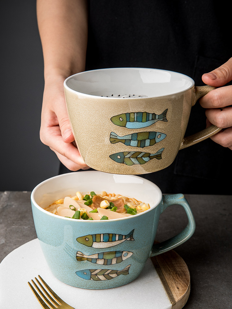 Pot - bellied ceramic cup Europe type large breakfast cup oats coffee cup of large capacity of large diameter mark cup men 's and women' s